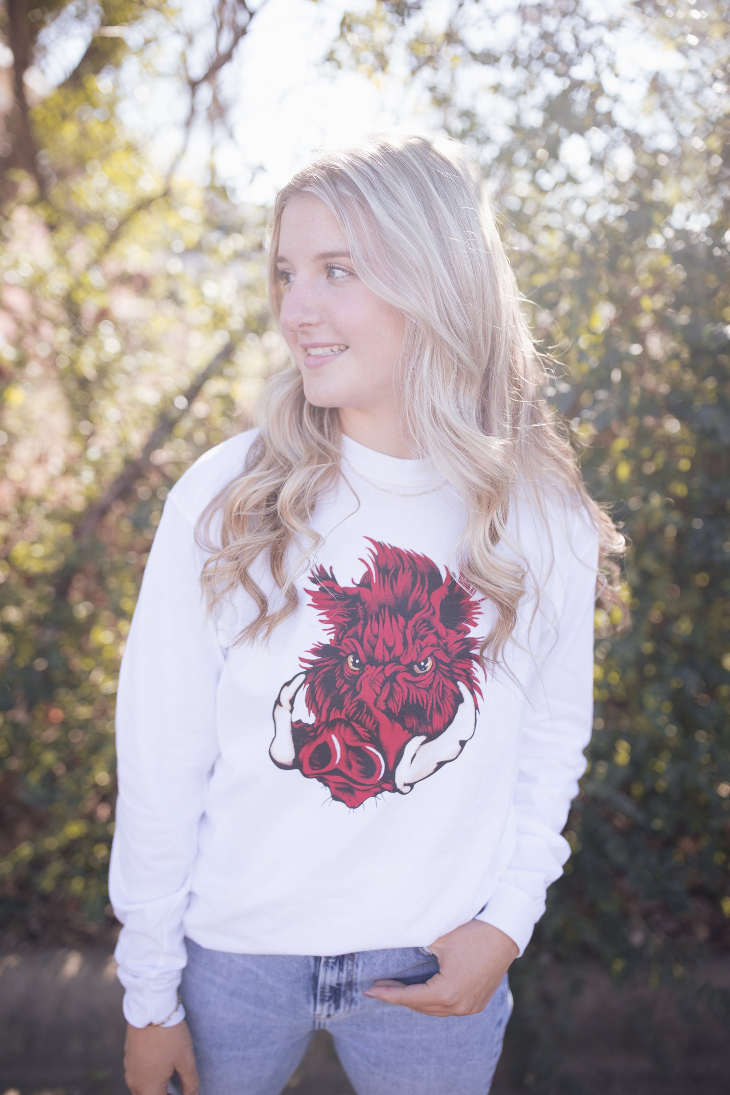 White Boar Long Sleeve T-Shirt