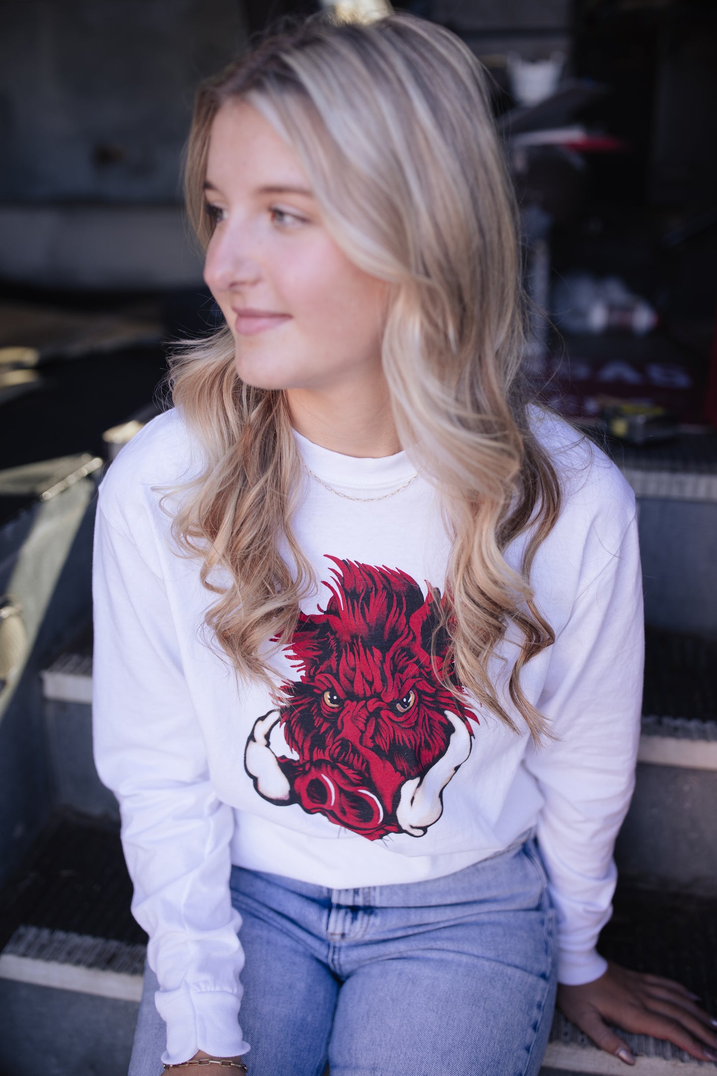 White Boar Long Sleeve T-Shirt